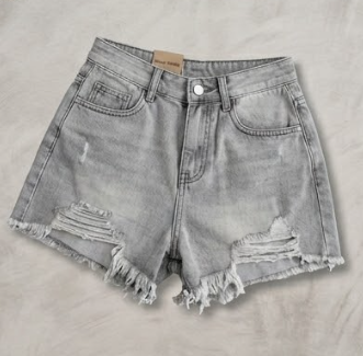 Quần Short Jean Nữ Vimar Cạp Cao Rách Gấu - Ảnh 2